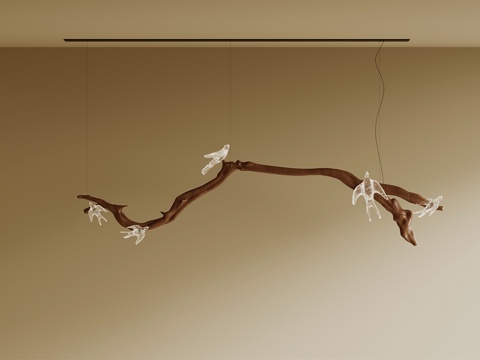  新中式艺术吊灯3d模型 