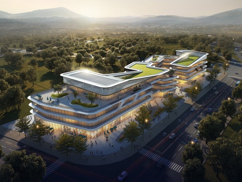  现代 办公楼 产业园 建筑外观 3D模型3d模型3d模型 