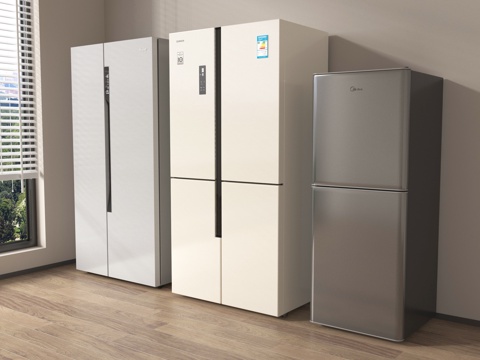  现代冰箱 十字开门冰箱 双开门冰箱3d模型 