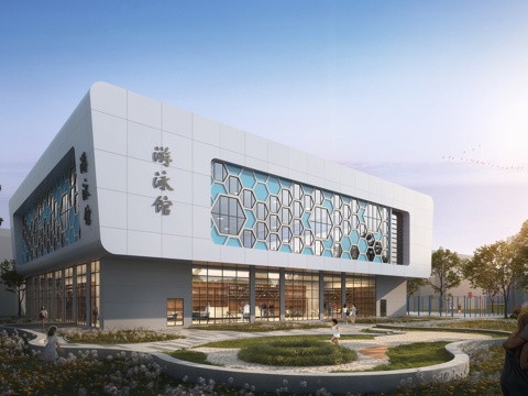  现代 职业学校 游泳馆 学校3D模型3d模型 