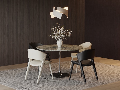  意式休闲桌椅3d模型 