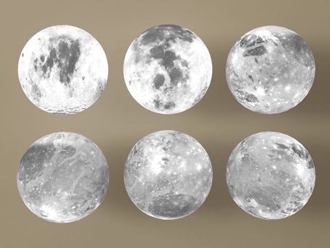  现代月球灯 装饰灯3d模型 