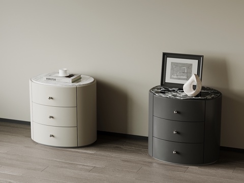 现代床头柜 极简床头su模型