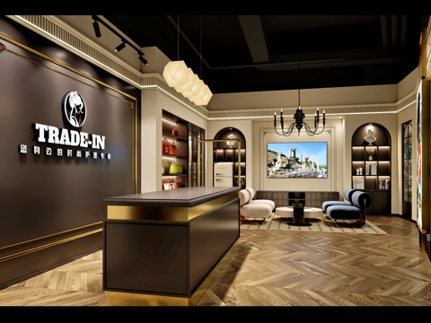  高档干洗店 最新全套施工图 效果图合集cad施工图 