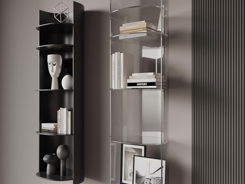  现代置物架 书架3d模型 