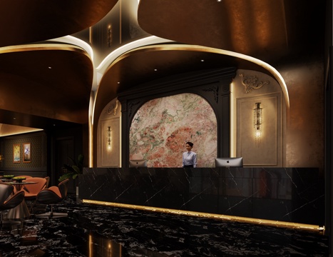  大厅电梯间3d模型 