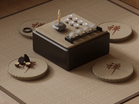  新中式茶台 小茶桌3d模型 