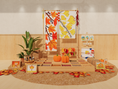 季节美陈 秋季美陈 种子乐园su模型