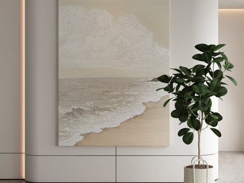  现代侘寂挂画 油画3d模型 