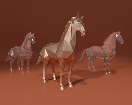  马雕塑摆件3d模型 