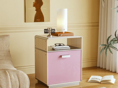  床头柜 边柜 边几 多巴胺 摆件3d模型 