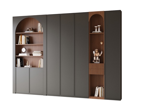  现代书柜su模型 