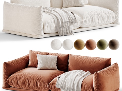  现代双人沙发3d模型 