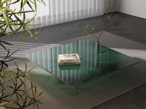  现代茶几 玻璃茶几3d模型 