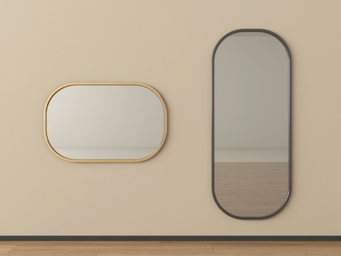 现代浴室镜 化妆镜 装饰镜 穿衣镜 智能镜su模型