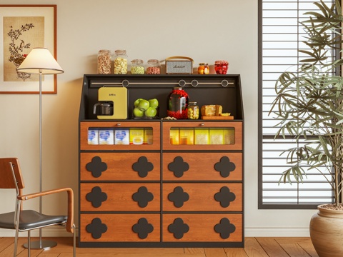  餐边柜 茶水柜 储物柜 边柜 摆件3d模型 