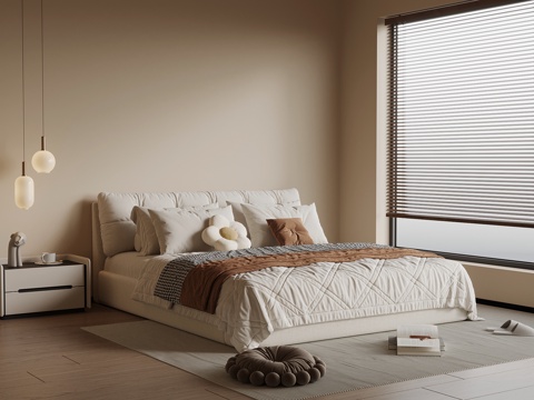  现代卧室3d模型 