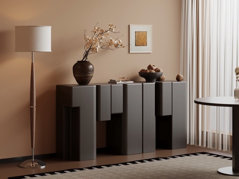  中古风玄关柜 边柜3d模型 