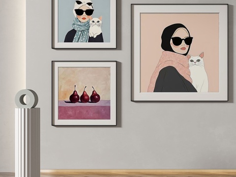  现代，简约，抽象，装饰画3d模型 