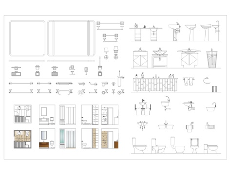 卫生间图块CAD图库cad施工图