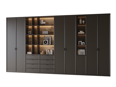  现代书柜 酒柜 餐边柜3d模型 