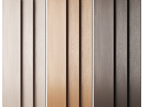  现代木饰面3d模型 