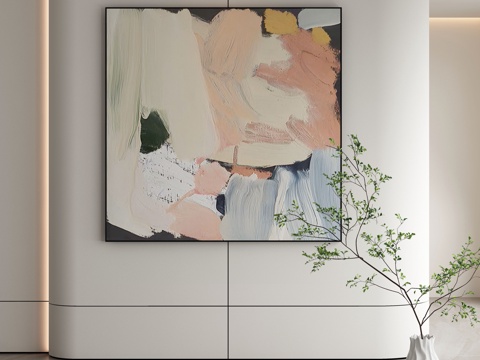  现代侘寂挂画 油画3d模型 