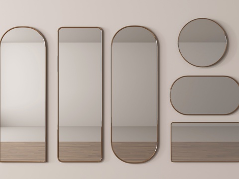 现代镜子 落地镜 全身镜 化妆镜su模型