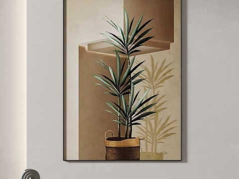  现代，简约，客厅，装饰画3d模型 