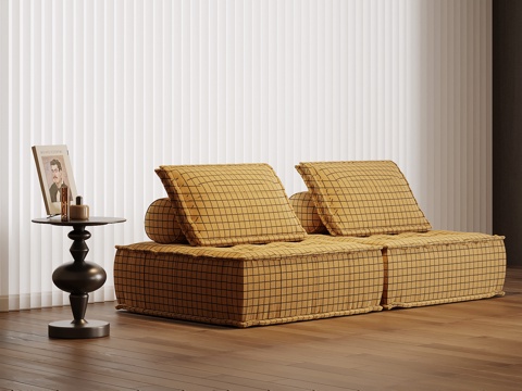 现代布艺沙发 双人沙发su模型