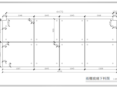 玻璃雨蓬cad施工图