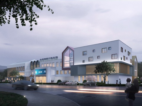  现代 幼儿园 教学楼 建筑外观 学校3D模型3d模型 