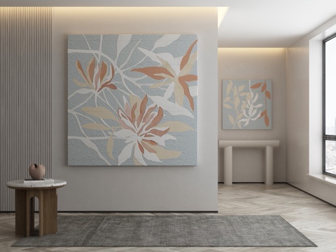  现代侘寂挂画 油画3d模型 