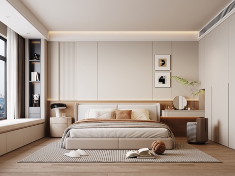  现代卧室 现代主人房3d模型 