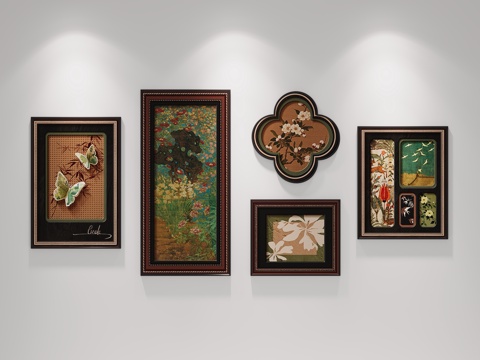  宋氏美学 客厅装饰画组合3d模型 