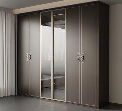  新中式衣柜 成品衣柜3d模型 