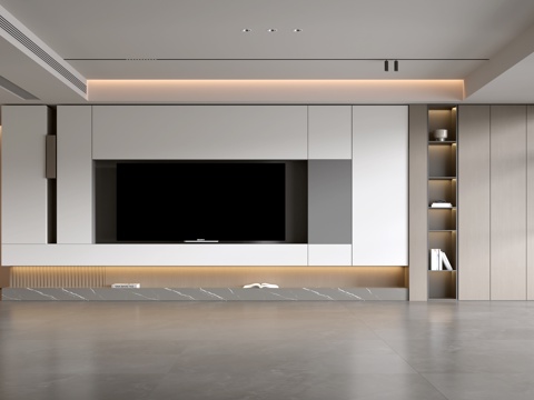 现代客厅 意式客厅 电视背景墙 电视柜 客厅背景su模型