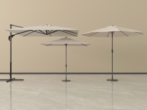  现代户外遮阳伞 太阳伞 折叠伞su模型 