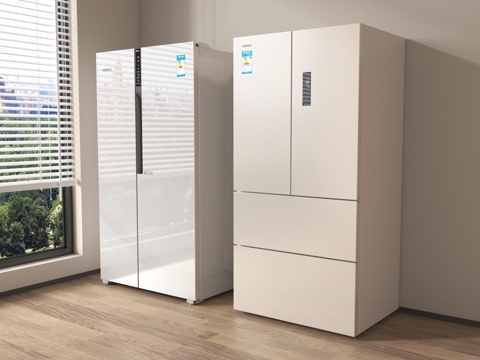  现代冰箱 十字开门冰箱 双开门冰箱3d模型 