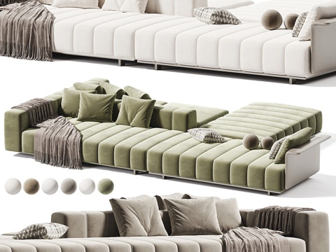  现代双人沙发3d模型 