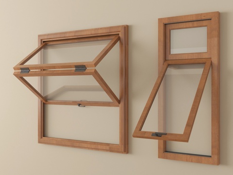  现代折叠窗 上下折叠窗3d模型 