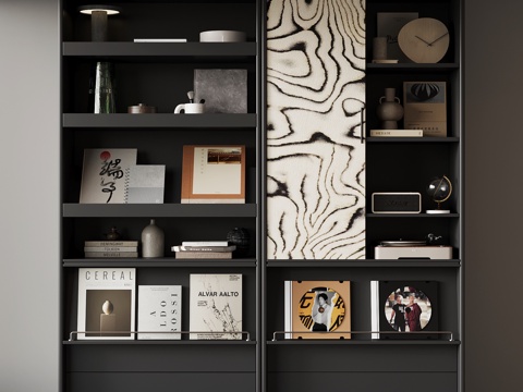  现代意式书柜3d模型 