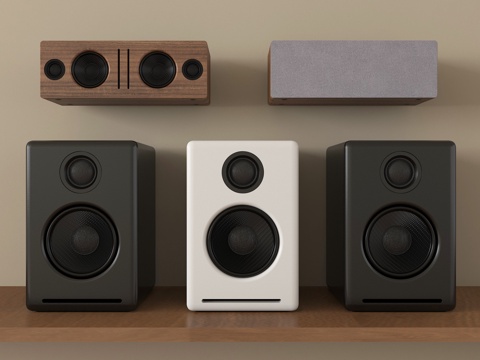  现代复古音响 喇叭3d模型 