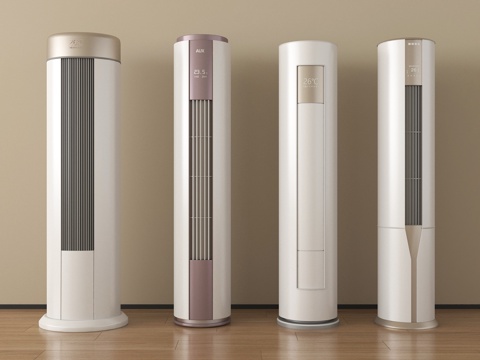  现代空调 立式空调3d模型 