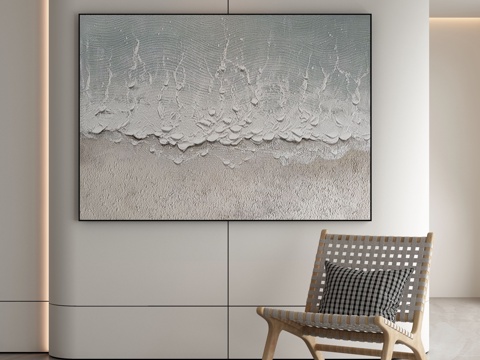  现代侘寂挂画 油画3d模型 