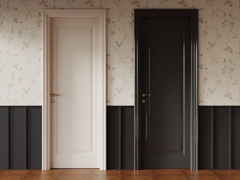  法式单开门 室内门3d模型 