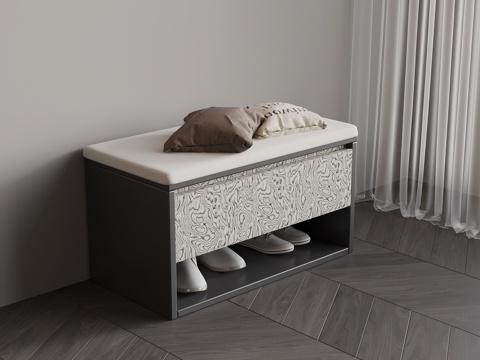  现代意式换鞋凳3d模型 