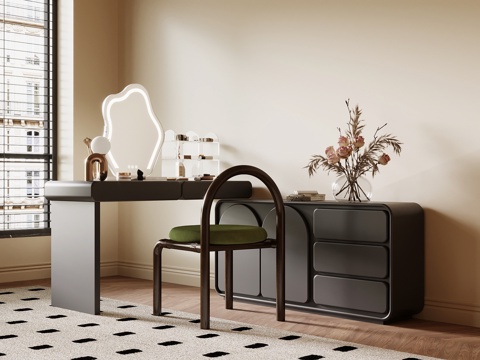 法式中古风梳妆台su模型