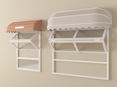  现代折叠窗 上下折叠窗 门头 门面3d模型 