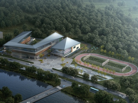  现代 办公楼 产业园 建筑外观 3D模型3d模型 